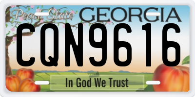 GA license plate CQN9616