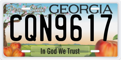 GA license plate CQN9617