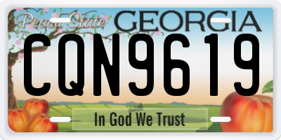 GA license plate CQN9619