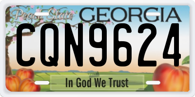 GA license plate CQN9624