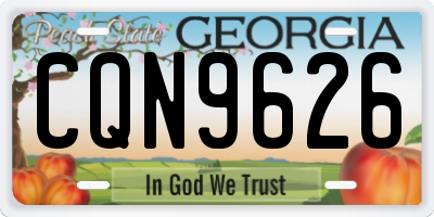 GA license plate CQN9626