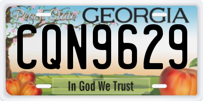 GA license plate CQN9629