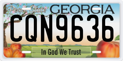 GA license plate CQN9636