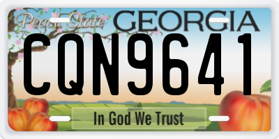 GA license plate CQN9641
