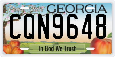 GA license plate CQN9648