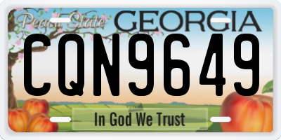 GA license plate CQN9649
