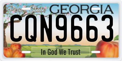 GA license plate CQN9663