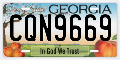 GA license plate CQN9669