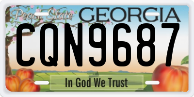 GA license plate CQN9687