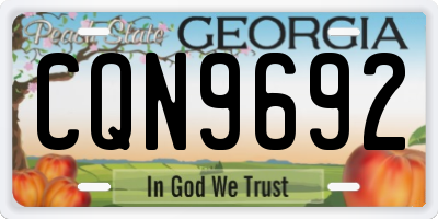 GA license plate CQN9692