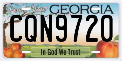 GA license plate CQN9720