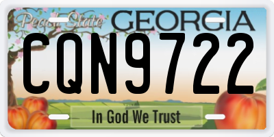 GA license plate CQN9722