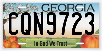 GA license plate CQN9723