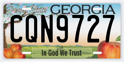 GA license plate CQN9727