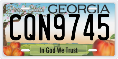 GA license plate CQN9745