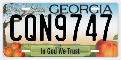 GA license plate CQN9747