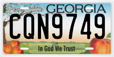 GA license plate CQN9749