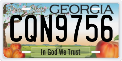 GA license plate CQN9756