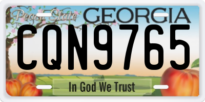 GA license plate CQN9765