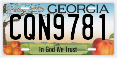 GA license plate CQN9781