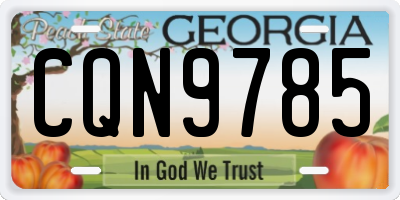 GA license plate CQN9785