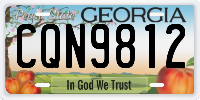 GA license plate CQN9812