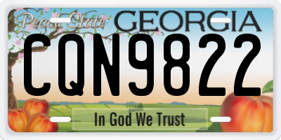 GA license plate CQN9822