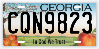 GA license plate CQN9823