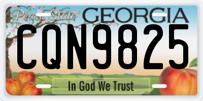 GA license plate CQN9825