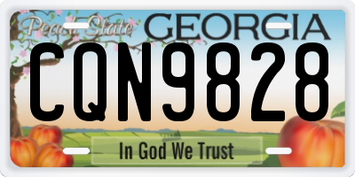 GA license plate CQN9828