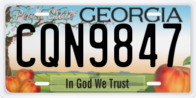 GA license plate CQN9847