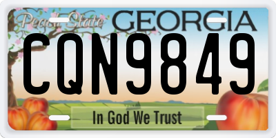 GA license plate CQN9849