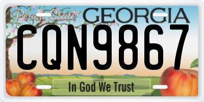 GA license plate CQN9867