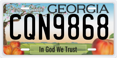 GA license plate CQN9868