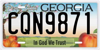 GA license plate CQN9871