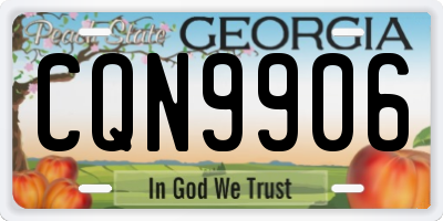GA license plate CQN9906