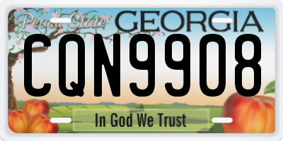 GA license plate CQN9908