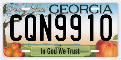 GA license plate CQN9910
