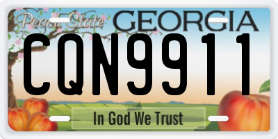GA license plate CQN9911