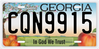 GA license plate CQN9915