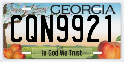 GA license plate CQN9921