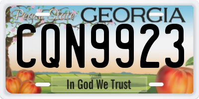 GA license plate CQN9923
