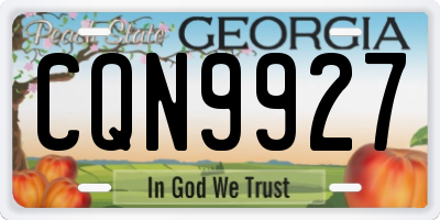 GA license plate CQN9927