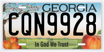 GA license plate CQN9928