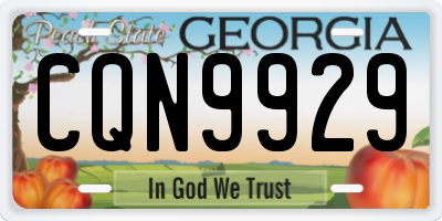 GA license plate CQN9929