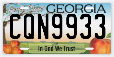 GA license plate CQN9933