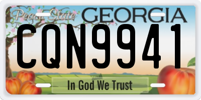 GA license plate CQN9941