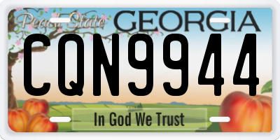 GA license plate CQN9944