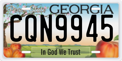 GA license plate CQN9945