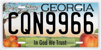 GA license plate CQN9966